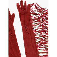 Manusi Dama - Manusi DSQUARED2 Suede Warm Gloves With Fringes Burgundy Femei (BM 18579394) - B-mall.ro