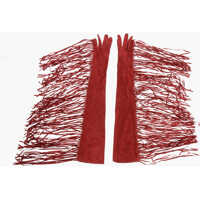 Manusi Suede Warm Gloves With Fringes Femei