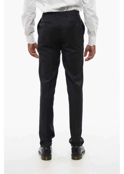 Pantaloni eleganti CORNELIANI Bi Elastic Virgin Wool Pants With Concealed Closure Blue Barbati (BM 18579397) 2