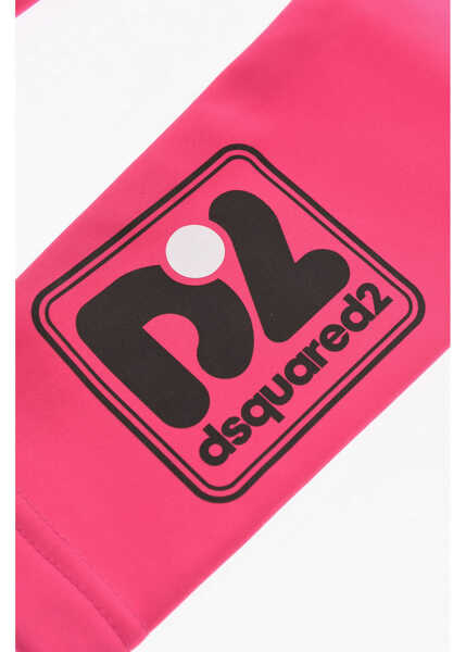 Manusi DSQUARED2 Logo Printed Solid Color Muffs Pink Femei (BM 18579403) 2