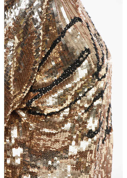 Rochii lungi Elisabetta Franchi Sequined Logoed Dress Gold Femei (BM 18579412) 3