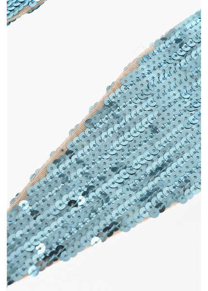 Esarfe DSQUARED2 Solid Color Sequined Foulard Light Blue Femei (BM 18579421) 2