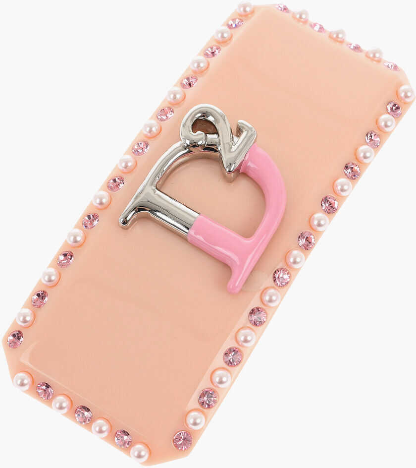 Caciuli DSQUARED2 Solid Color Maxi Hair Clip Embellished With Beads And Rhines Pink Femei (BM 18579442) 1