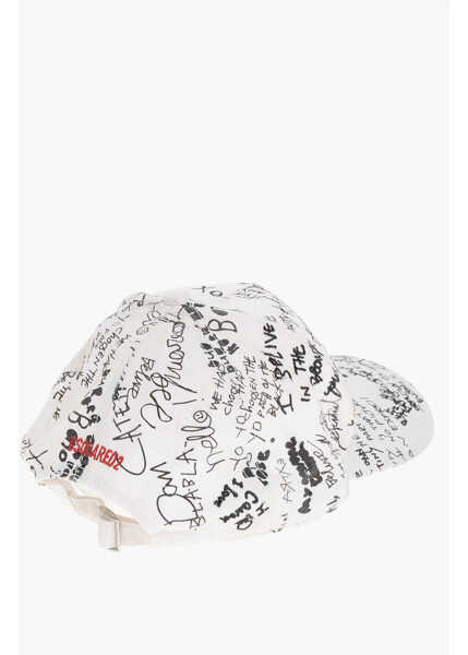 Caciuli DSQUARED2 Printed Scribbles Cap Black & White Barbati (BM 18579481) 2