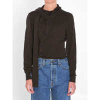 Cardigane Twisted Cardigan With Scarf Femei