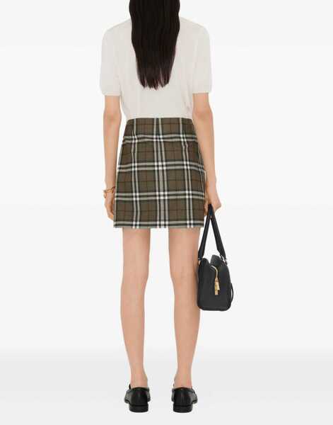Fuste Burberry Check-Pattern Mini Skirt GREEN Femei (BM 18579610) 4