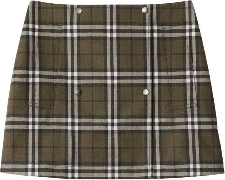 Fuste Burberry Check-Pattern Mini Skirt GREEN Femei (BM 18579610) 1