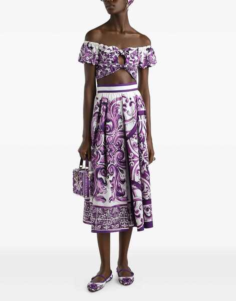 Bluze Dolce & Gabbana Top With Maiolica Print PURPLE Femei (BM 18579667) 2