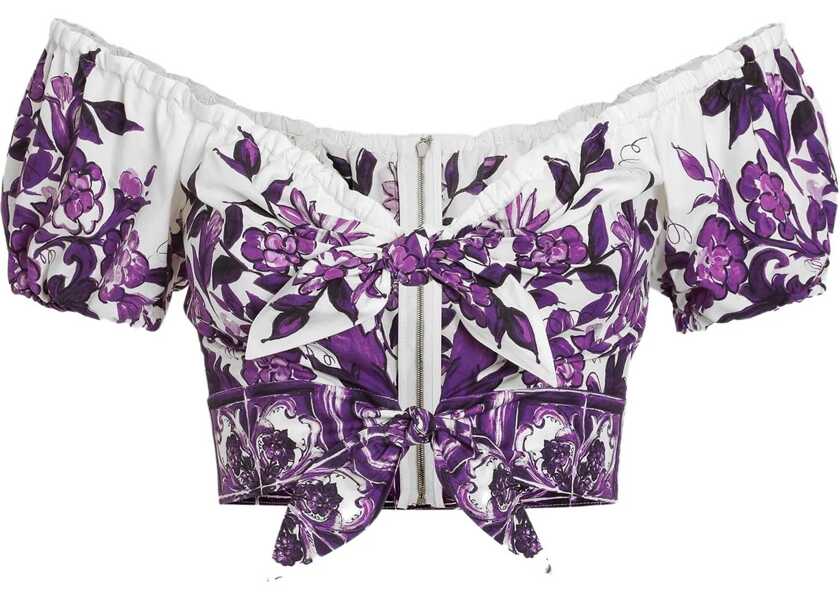 Bluze Dolce & Gabbana Top With Maiolica Print PURPLE Femei (BM 18579667) 1