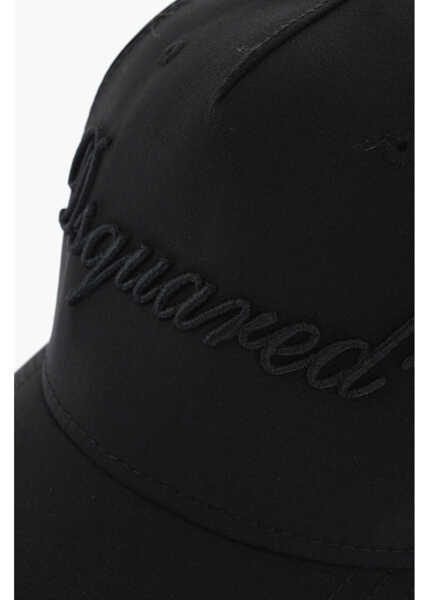 Caciuli DSQUARED2 Solid Color Cap With Tone Sur Tone Logo Black Femei (BM 18579760) 2