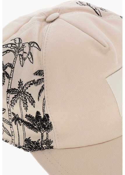 Caciuli Armani Emporio Organic Cotton Cap With Palms Print Beige Barbati (BM 18579763) 3