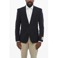Sacouri Cc Collection Virgin Wool Side Vents Blazer Barbati