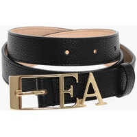Curele Emporio Textured Leather Belt With Logoed Buckle 25Mm Femei