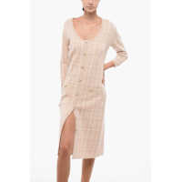 Imbracaminte Dama pagina 402 - Rochii lungi Elisabetta Franchi Tartan Knitted Sheath Dress With Front Buttoning Pink Femei (BM 18579787) - B-mall.ro