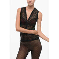 Seturi pijamale Macrame' Lace Undewear Top With Frontal Buttons Femei