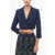 Elisabetta Franchi Buttonless Cropped Fit Blazer Blue