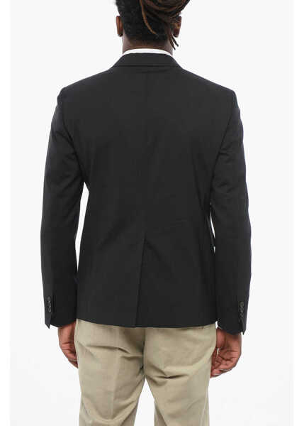 Sacouri DSQUARED2 Virgin Wool Tokyo Center Vent Peak Lapel 1-Button Blazer Black Barbati (BM 18579811) 2