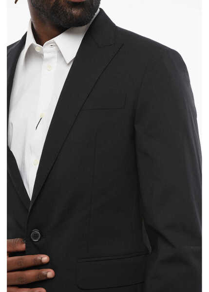 Sacouri DSQUARED2 Virgin Wool Tokyo Center Vent Peak Lapel 1-Button Blazer Black Barbati (BM 18579811) 3