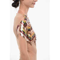 Body-uri Elisabetta Franchi Dama - Body-uri Elisabetta Franchi Mesh Bodysuit With Sequines Multicolor Femei (BM 18579829) - B-mall.ro
