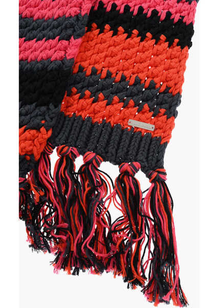 Esarfe DSQUARED2 Multicolor Striped Cotton Scarf With Fringes Multicolor Barbati (BM 18579835) 3