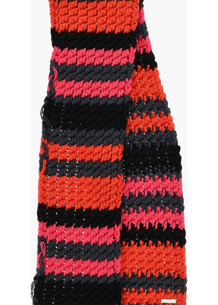 Esarfe DSQUARED2 Multicolor Striped Cotton Scarf With Fringes Multicolor Barbati (BM 18579835) 4
