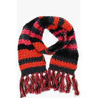 Esarfe Multicolor Striped Cotton Scarf With Fringes Barbati