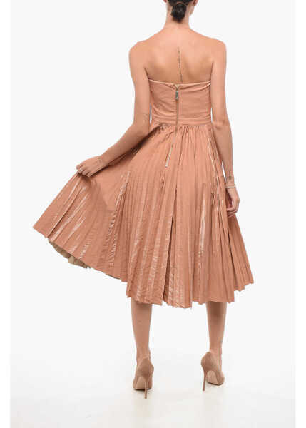 Rochii lungi Elisabetta Franchi Strapless Pleated Midi Dress Pink Femei (BM 18579946) 2