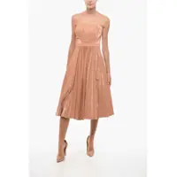 Rochii lungi Strapless Pleated Midi Dress Femei