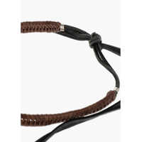 Coliere pentru Barbati - Coliere DSQUARED2 Braided Leather Necklace Aloha Sprint Embellished With Shell Brown Barbati (BM 18579949) - B-mall.ro