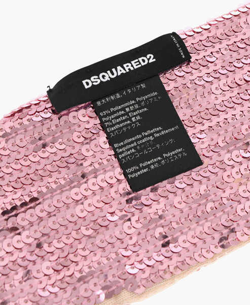 Esarfe DSQUARED2 Solid Color Sequined Foulard Pink Femei (BM 18579952) 3