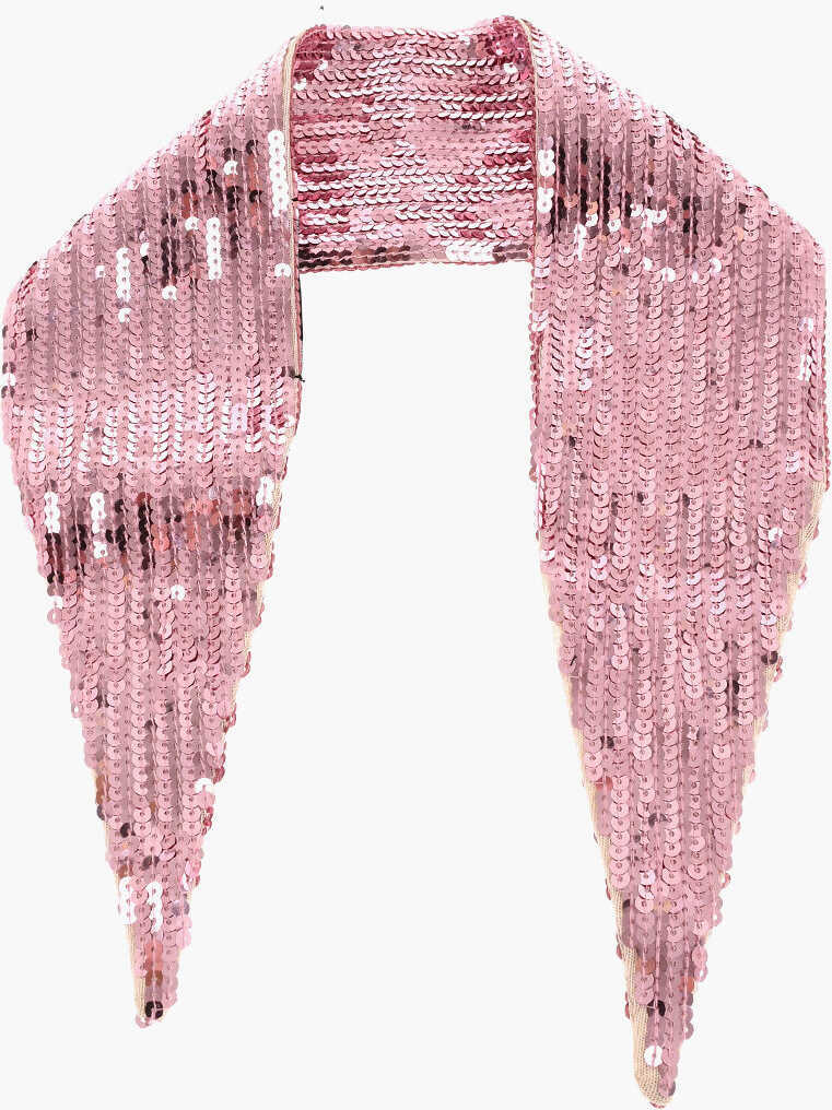 Esarfe DSQUARED2 Solid Color Sequined Foulard Pink Femei (BM 18579952) 1