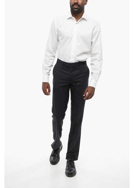 Pantaloni eleganti CORNELIANI Virgin Wool Mantua Pants With Hidden Closure Black Barbati (BM 18579955) 4