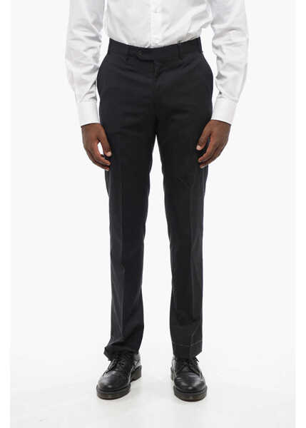 Pantaloni eleganti CORNELIANI Virgin Wool Mantua Pants With Hidden Closure Black Barbati (BM 18579955) 1