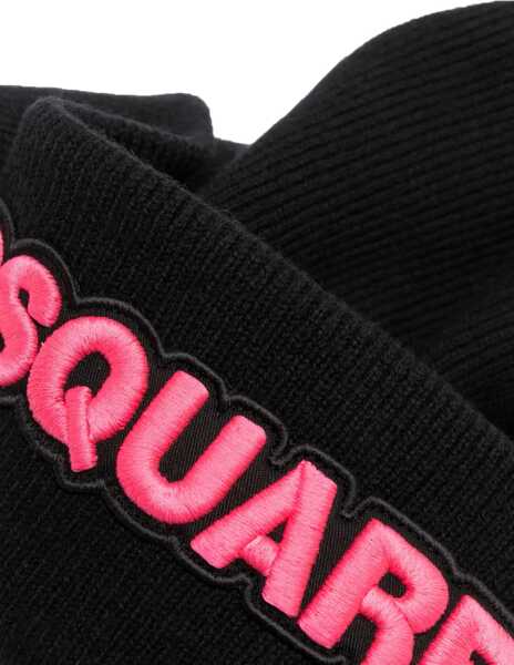 Caciuli DSQUARED2 Wool Beanie With Embossed Embroidery Pink Femei (BM 18579985) 2