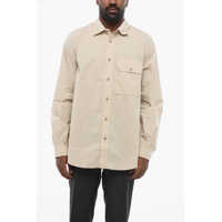 Camasi casual Solid Color Cotton Blend Shirt With Breast Pocket Barbati