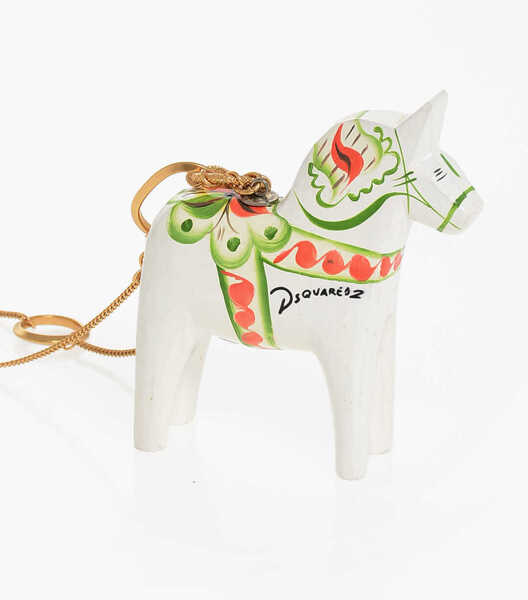 Coliere DSQUARED2 Golden-Effectchain Necklace With Horse Pendant Multicolor Femei (BM 18580021) 4