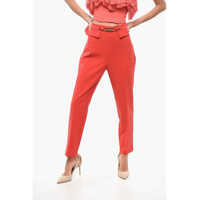 Pantaloni casual Carrot Fit Pants With Logoed Buckle Femei