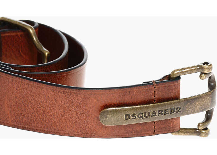 Curele DSQUARED2 Leather Belt With Logoed Anchor Buckle 40Mm Brown Femei (BM 18580030) 2
