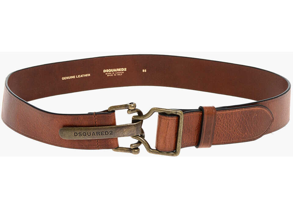 Curele DSQUARED2 Leather Belt With Logoed Anchor Buckle 40Mm Brown Femei (BM 18580030) 3