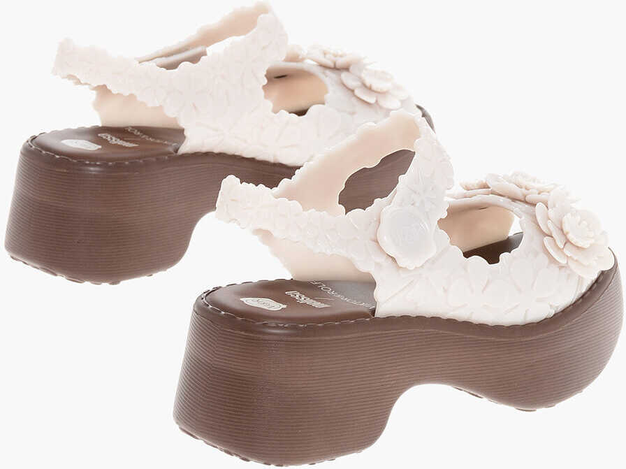 Sandale cu toc Viktor & Rolf Melissa Floral-Motif Pvc Sandals With Heel 6Cm White Femei (BM 18580036) 2