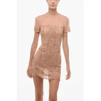 Imbracaminte Dama pagina 402 - Rochii lungi Elisabetta Franchi Sequined Embroidered Sheer Dress Pink Femei (BM 18580042) - B-mall.ro