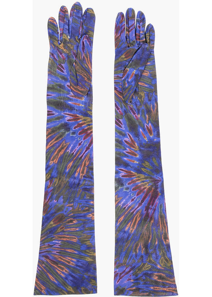 Manusi DSQUARED2 Tie Dye Effect Warm Leather Gloves Multicolor Femei (BM 18580192) 3
