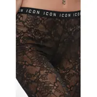 Pantaloni DSQUARED2 Dama - Colanti DSQUARED2 Sheer Lace Icon Leggings Black Femei (BM 18598927) - B-mall.ro