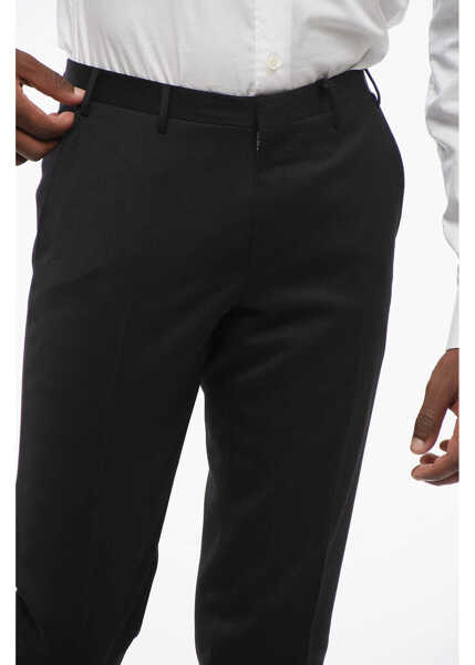 Pantaloni casual CORNELIANI Cc Collection Twill Wool Blend Pants Black Barbati (BM 18598936) 3