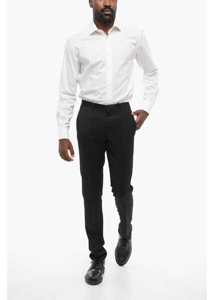 Pantaloni casual CORNELIANI Cc Collection Twill Wool Blend Pants Black Barbati (BM 18598936) 4