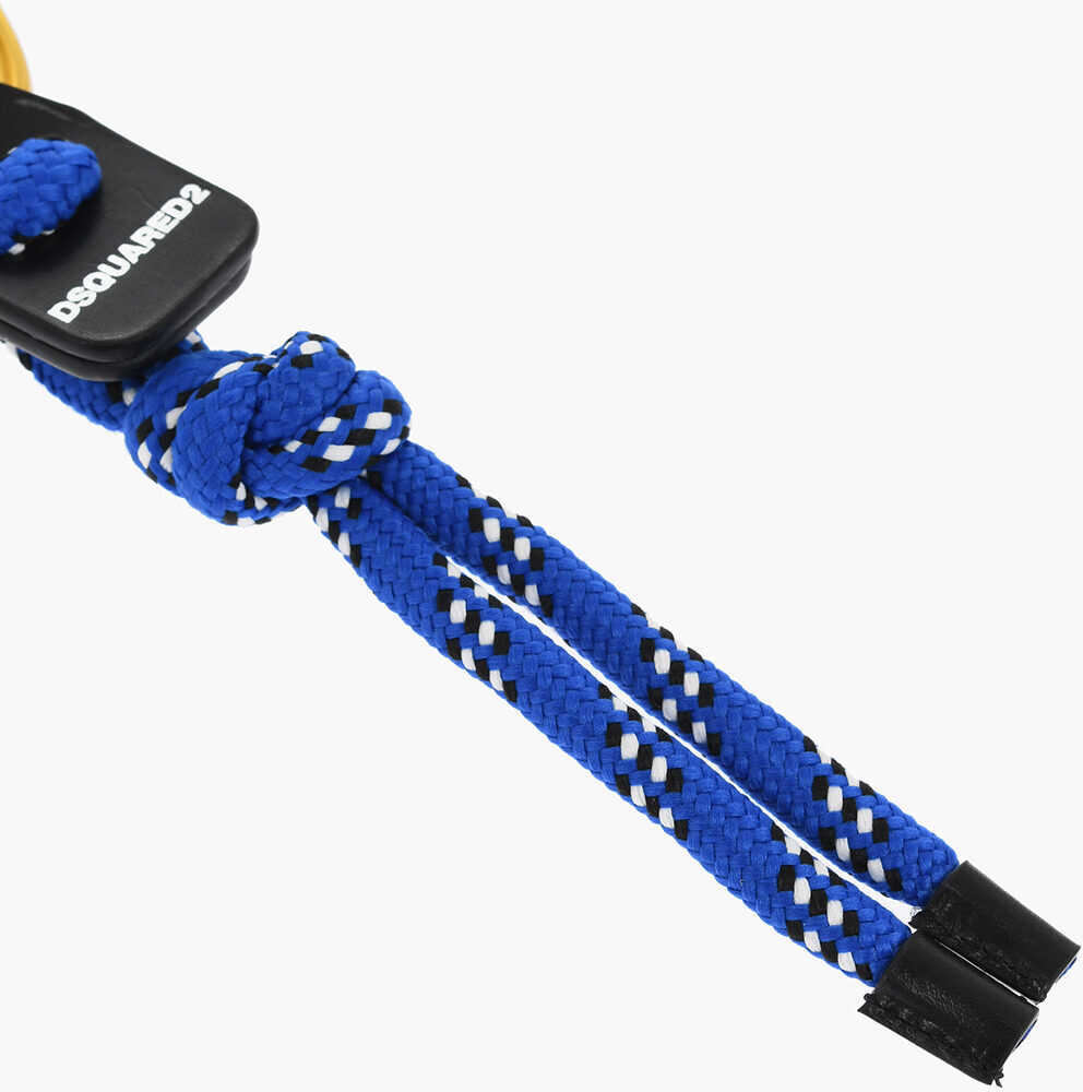 Brelocuri DSQUARED2 Fabric Keyring With Golden-Effect Carabiner Maxi Blue Barbati (BM 18598951) 2