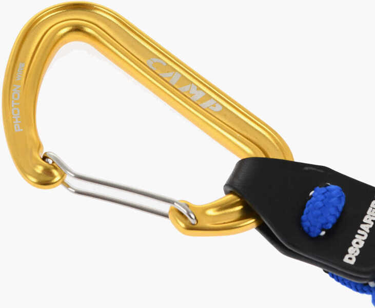 Brelocuri DSQUARED2 Fabric Keyring With Golden-Effect Carabiner Maxi Blue Barbati (BM 18598951) 3
