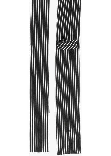Cravate DSQUARED2 Striped Silk Tie Black & White Barbati (BM 18598954) 3