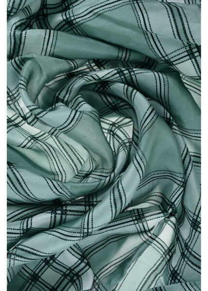 Fulare DSQUARED2 Checked Silk Foulard With Tassels Green Barbati (BM 18598957) 3