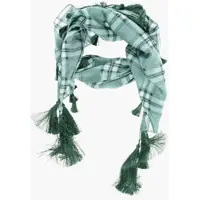 Fulare Checked Silk Foulard With Tassels Barbati